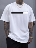 Men's T-Shirt Paris Black And White Minimalist Style Striped Graphic T Shirt