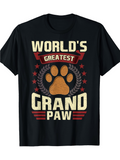 Men's T-Shirt Worlds Greatest In Vintage Style Surrounded By Laurel Wreath Paw Print