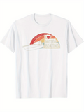 Men's T-Shirt I Love Motor Boating Smoky Sunset With Peaceful River Motorboat
