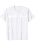 Men's T-Shirt Fueled By Protein And Farts Simple Bold Block Letters On Plain Tee