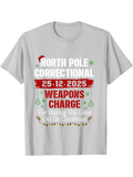 Men's T-Shirt North Pole Correctional Christmas Date With Green Holiday Elements T Shirt