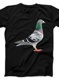 Men's T-Shirt Colorful Urban Textured Feathers Among Night Reflections Pigeon