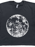 Men's T-Shirt Abstract Monochrome Texture Depicting Rough Surface Of Radiant Moon