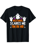 Men's T-Shirt Nothing Scares Me Im In HR Surrounded By Cute Ghosts And Halloween Stars T Shirt