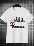 Men's T-Shirt Little Princess Sparkling Pink Crown With Playful Lettering Princess