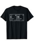 Men's T-Shirt Elemental Table Blocks With Science Motif Carbon Nitrogen Tee