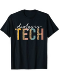 Men's T-Shirt Dialysis Tech Multicolor Bold Letters With Leopard Pattern Print