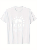 Men's T-Shirt Beach Sunrise Rays With Tropic Calm Blue Water Sunset