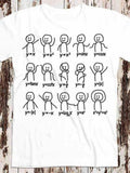 Men's T-Shirt Funny Stick Figures Posing As Mathematical Graph Equations