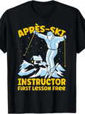 Men's T-Shirt Après Ski Instructor With Snow Mountains Under Night Sky Skier