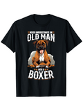 Men's T-Shirt Never Underestimate An Old Man With A Loyal Boxer Dog