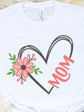 Men's T-Shirt Mom Script Among Spring Floral Heart