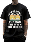 Men's T-Shirt Skydiving Grandpa Under Vintage Sunset With Mountains And Parachute Man
