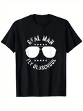 Men's T-Shirt Real Man Classic Sunglasses Surrounded By Vintage Stars Icon