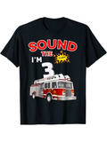Men's T-Shirt Sound The Alarm Fire Truck Birthday Party With Red Vehicle