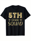 Men's T-Shirt Camo Lettering Gold Arrow Group Fifth Grade Squad