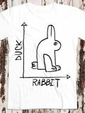 Men's T-Shirt Duck Rabbit Graphical Illusion With Playful Hand Drawn Rabbit