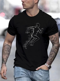Men's T-Shirt Urban Motion With Dynamic Speed Lines Highlighting A Running Athlete