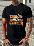 Men's T-Shirt Every Day Is Halloween Carved Pumpkins And Flying Bat Halloween