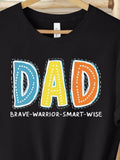Men's T-Shirt Brave Warrior Smart Wise Colorful Letters Dad