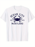 Men's T-Shirt Ocean City Maryland With Vintage Blue Crab Graphic
