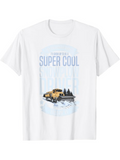 Men's T-Shirt Super Cool Snowy Forest Among Ice Covered Road Snowplow