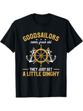 Men's T-Shirt Good Sailors Never Grow Old With Golden Anchors And Ships Wheel