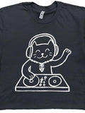 Men's T-Shirt Playful Cat With Headphones At DJ Turntable Decks Party Scene Cat