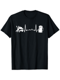 Men's T-Shirt Heartbeat Line With Car Tools And Foaming Beer Mug