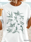 Women's T-Shirt Graceful Birds In Flight Surrounded By Gentle Breezes Songbird