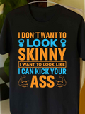 Men's T-Shirt Motivational Slogan With Kettlebell Arms And Bold Workout Message