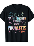Men's T-Shirt Im A Math Teacher With Colorful Formula Icons And Math Symbols