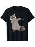 Men's T-Shirt Playful Dancing Raccoon With Outstretched Paws In A Dabbing Pose
