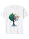 Men's T-Shirt Changing Seasons With Lush Summer And Autumn Leaves Tree
