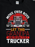 Men's T-Shirt Move Over Boys Red Sunset With Large Truck And Bold Lettering Trucker