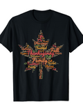 Men's T-Shirt Grateful Thanksgiving Words Surrounded By Colorful Autumn Maple Leaf