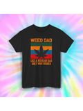 Men's T-Shirt Weed Dad Like A Regular Dad Only Way Higher With Retro Stripes And Marijuana Leaf