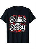 Men's T-Shirt Solitude And Sassy Whimsical Red Hearts With Bold Playful Typography Shirt