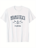 Men's T-Shirt Miramar Beach Florida With Anchor Logo Summer Tee
