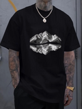 Men's T-Shirt Serene Black Reflections With Snowy Peaks And Glimmering Mountainscape