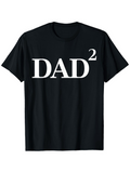 Men's T-Shirt Dad Squared White Text On Classic Black Cotton T Shirt