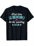 Men's T-Shirt First Time Grandmommy Playful Lettering With Hearts And Arrows Grandmommy