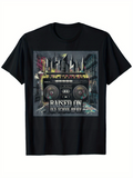 Men's T-Shirt Raised On Classic Cassette Tape Art With Street Graffiti Design Boombox