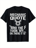 Men's T-Shirt Mechanic Quote Lettering With Wrench And Gear Design T Shirt