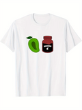 Men's T-Shirt Minimalist Illustration Of Plum And Red Jam Jar Together