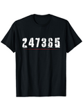 Men's T-Shirt Distressed White Numbers With Subtle Faded Grunge Effect 247365
