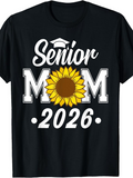 Men's T-Shirt Senior Mom 2026 With Bright Sunflower Graduation Theme