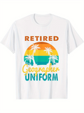 Men's T-Shirt Retired Geographer Uniform Tropical Sunset With Palm Trees Beach Ocean