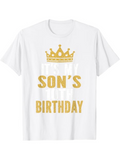 Men's T-Shirt Golden Crown With Glittering Text For Sons Birthday Shirt