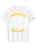 Men's T-Shirt Proudly Serving As Contracting Officer With Bold Yellow Accent Text